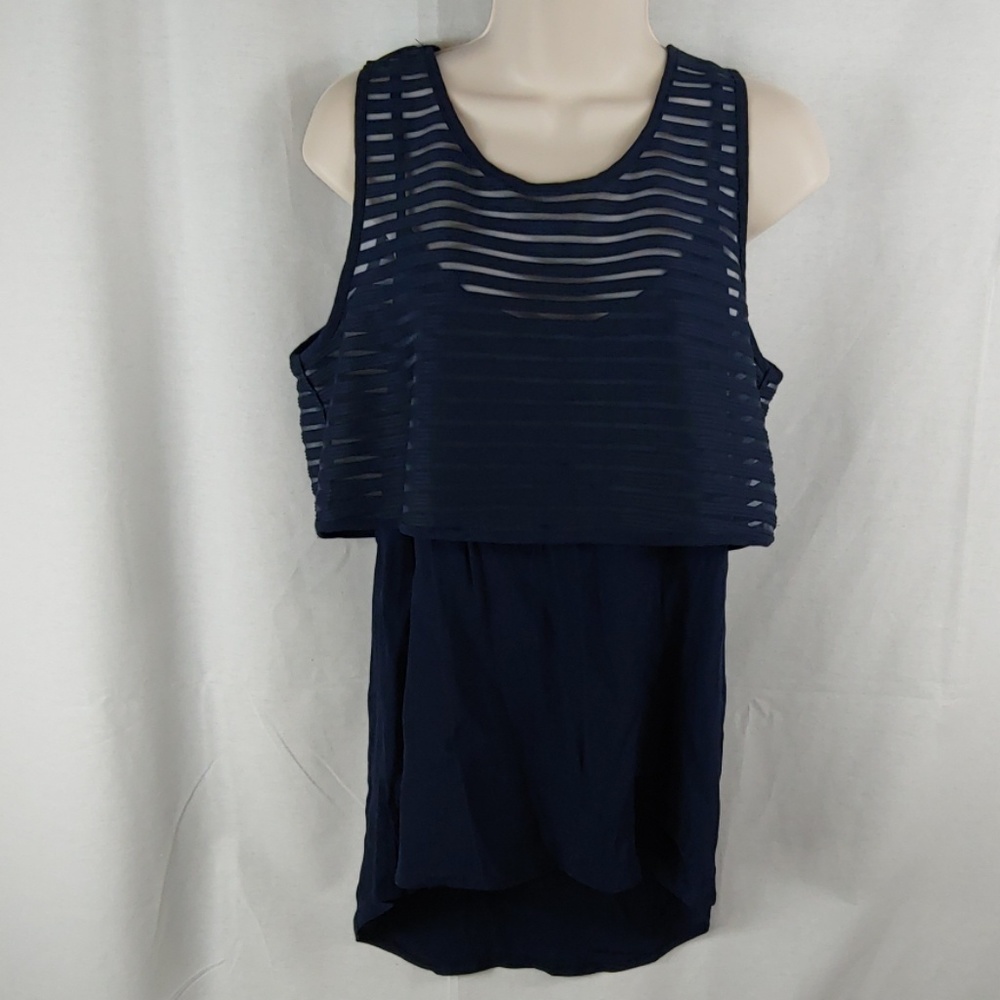 2 layer‎ crop top over hi low tank large nwt
